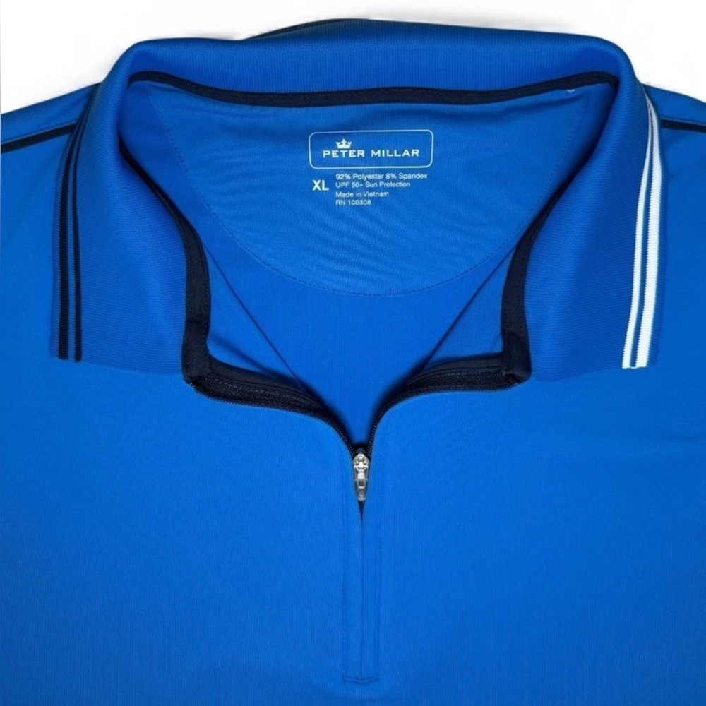 Peter Millar Women's 1/4 Zip Neck Sleeveless Polo Golf Shirt Sz XL UPF 50+ Logo - Picture 4 of 12